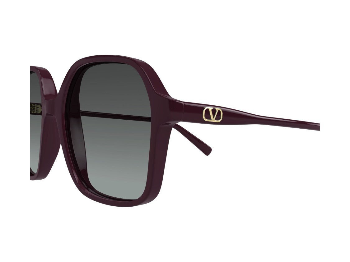 Valentino Gold Burgundy Vg0018s Acetate Oversized Geometric Sunglasses