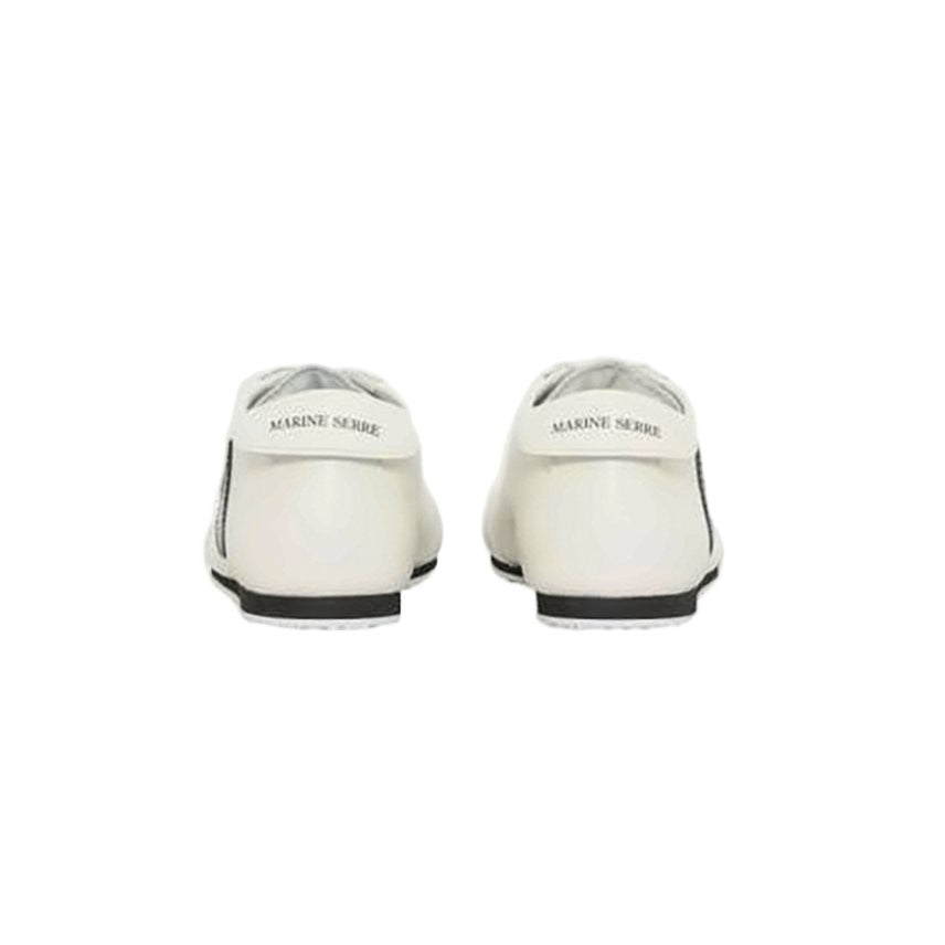 Marine Serre Smooth Leather Sneakers With Crescent Accent