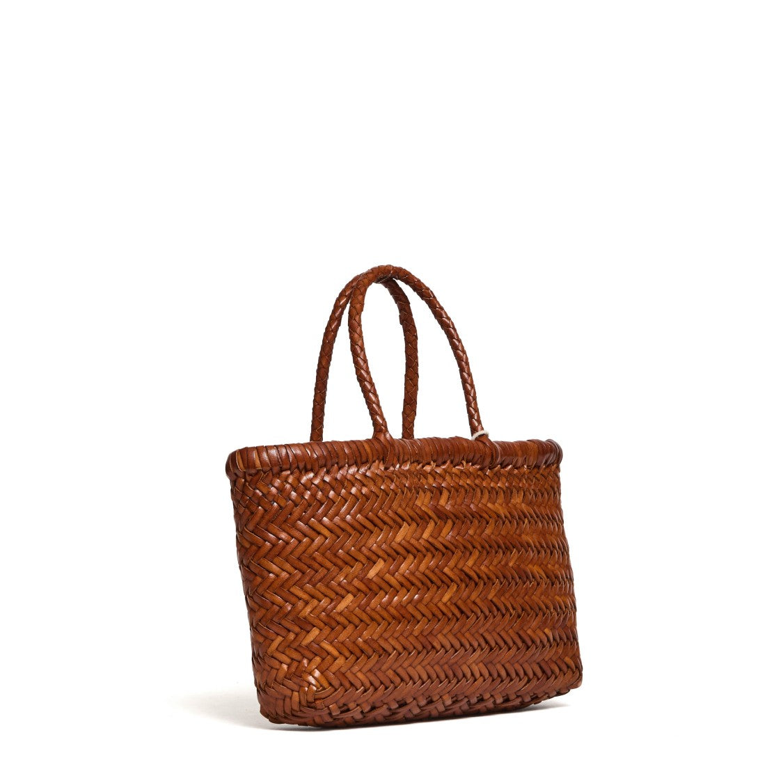 Dragon Diffusion Mini Flat Gora Woven Leather Tote Bag