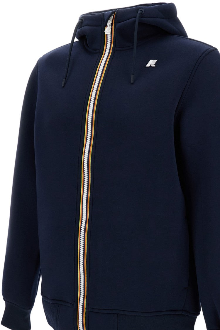 K-Way Blue Rainer Spacer Scuba Hooded Zip-Through Knit