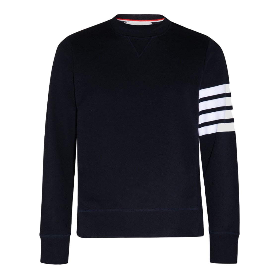 Thom Browne Crewneck Sweater With Bold Stripes And Tricolor Tab