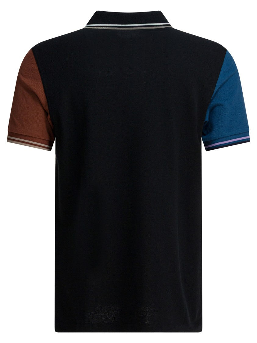 Comme Des Garçons Button-Down Polo Shirt With Contrasting Sleeves And Embroidered Logo