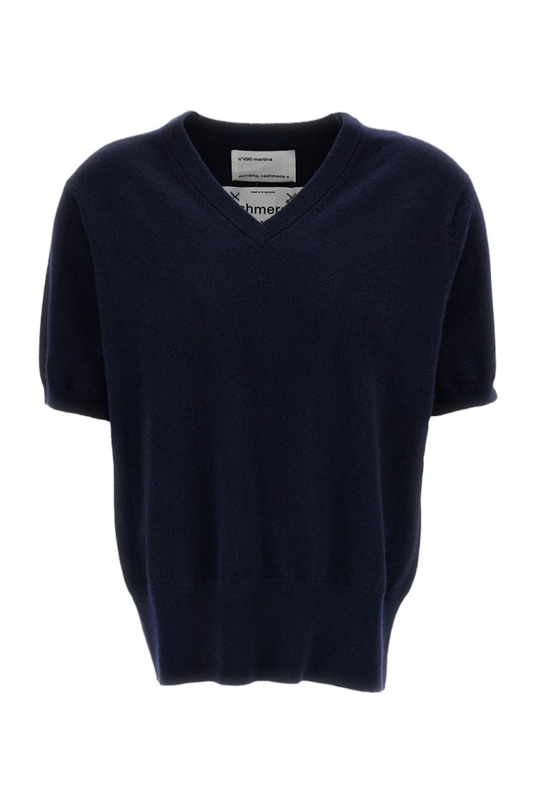 Extreme Cashmere Blue Martina Cashmere-Blend V-Neck Sweater