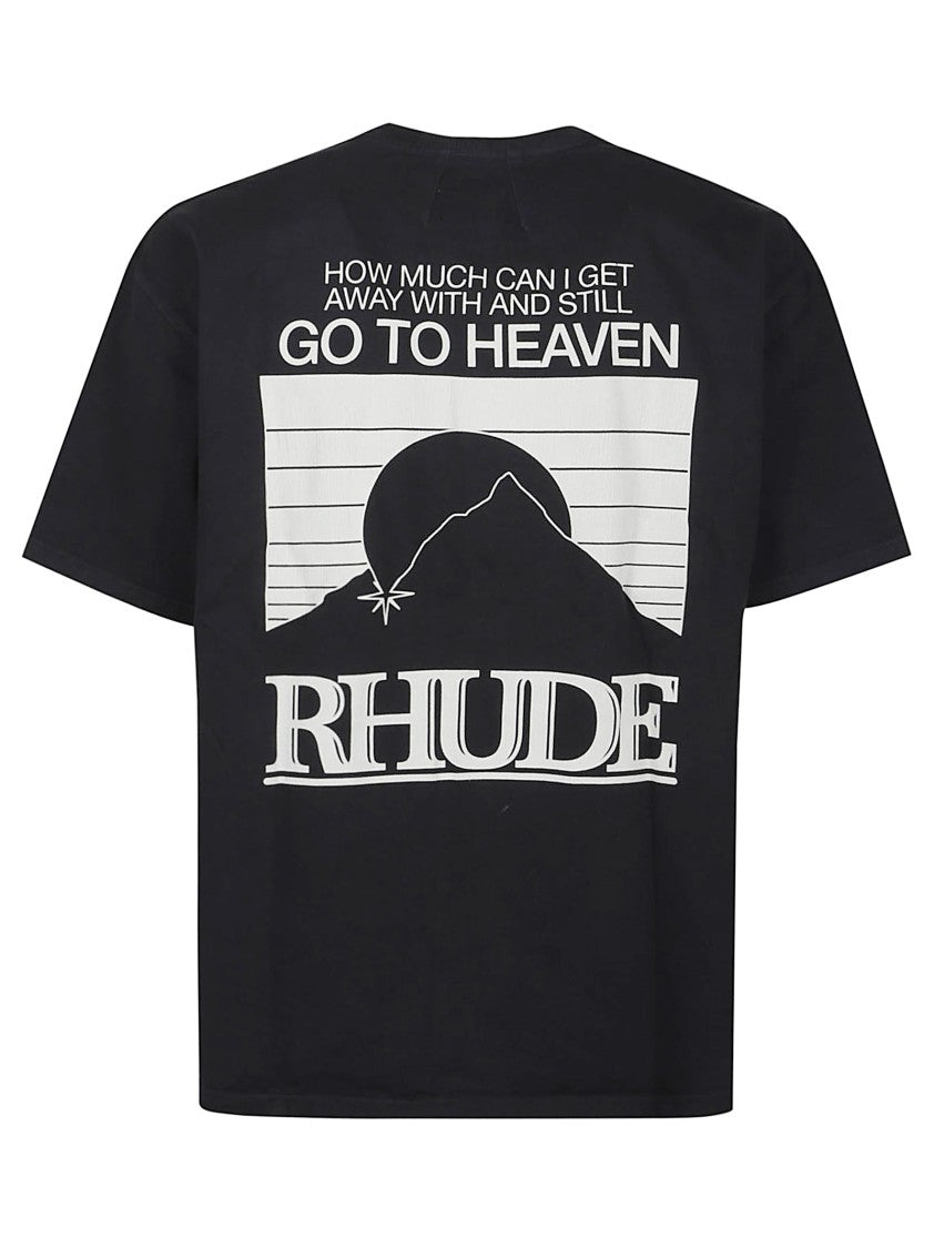 Rhude Black Moonlight Pack Graphic Cotton Printed T-Shirt