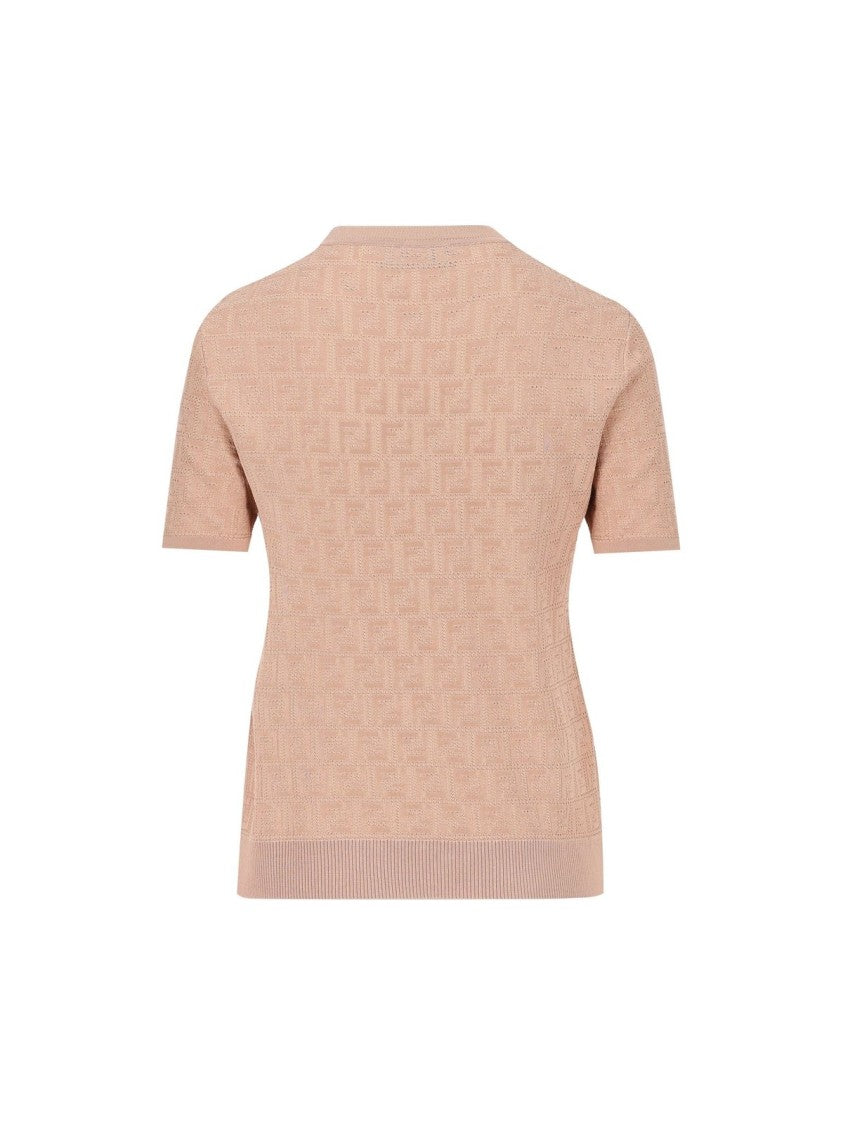Fendi Relaxed Fit Classic Knit Sweater In Soft Pink