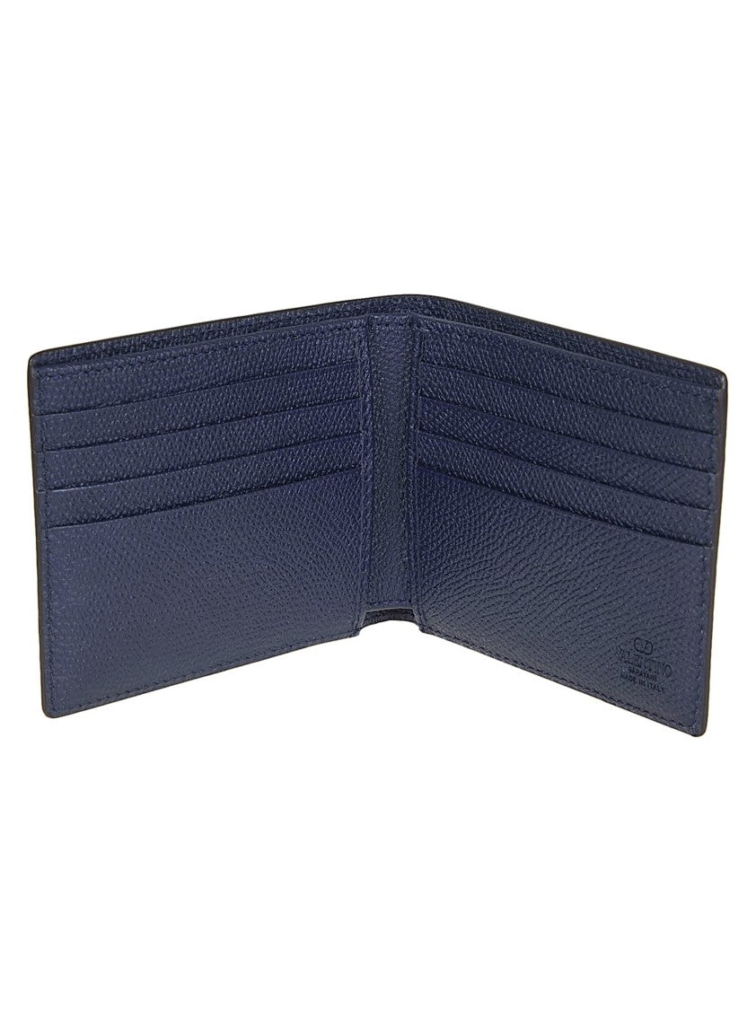 Valentino Garavani Vlogo Signature Grained Calfskin Billfold Wallet