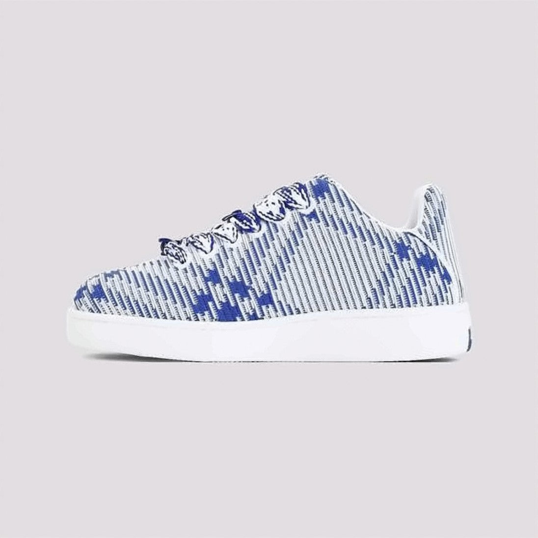 Burberry Woven Textile Sneakers With Distinctive Checkered Pattern