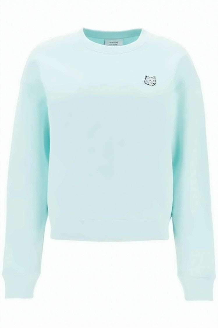 Maison Kitsuné Cropped Light Blue Sweatshirt