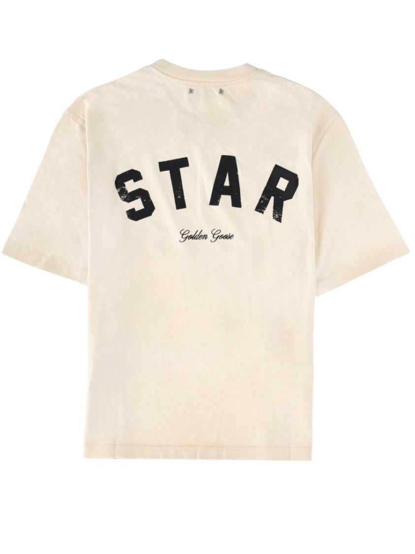 Golden Goose Neutrals Star Bold Back Lettering T-Shirt