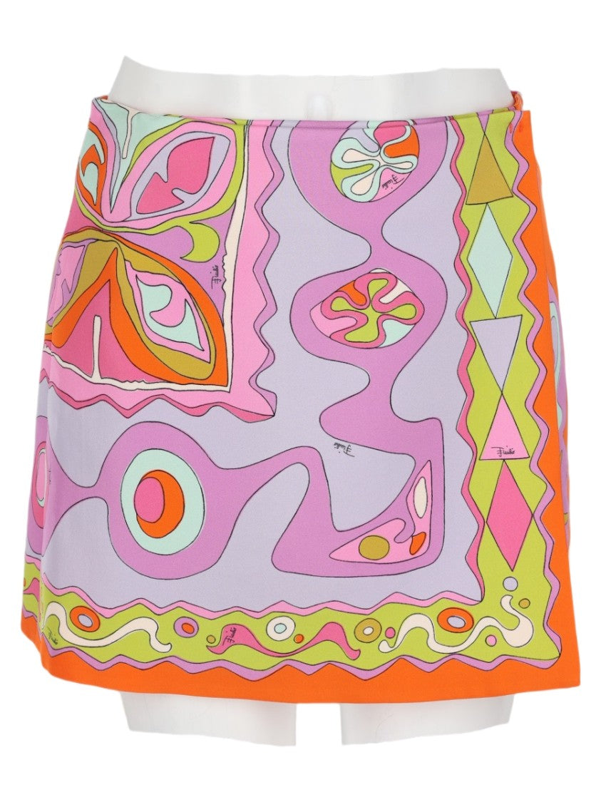 Pucci Multicolour Abstract Pattern Mini Silk Skirt
