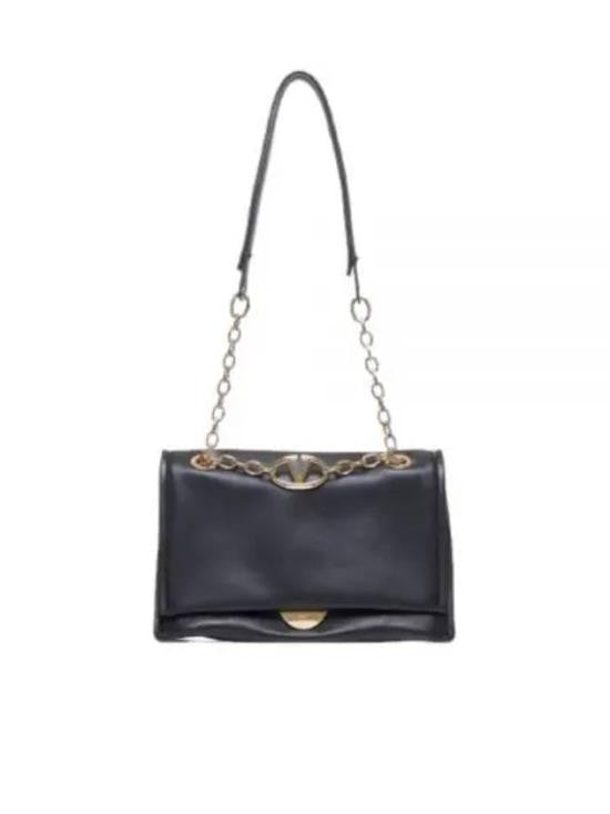 Valentino Garavani Rectangular Calf Leather Shoulder Bag With Chain-Link Strap