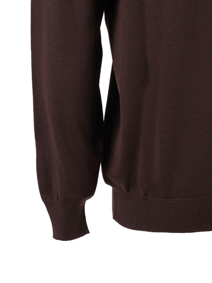 Fedeli Fitted V-Neck Knitted Sweater