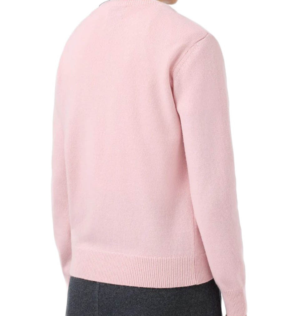 Mc2 Saint Barth Soft Pink Sweater With Glittery Text