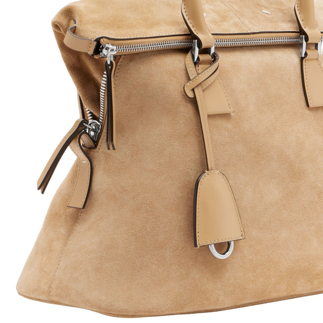 Maison Margiela Beige Suede Leather Bag With Adjustable Shoulder Strap