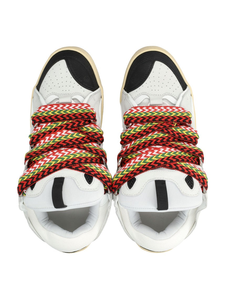 Lanvin Curb Nappa Suede Mesh Sneakers