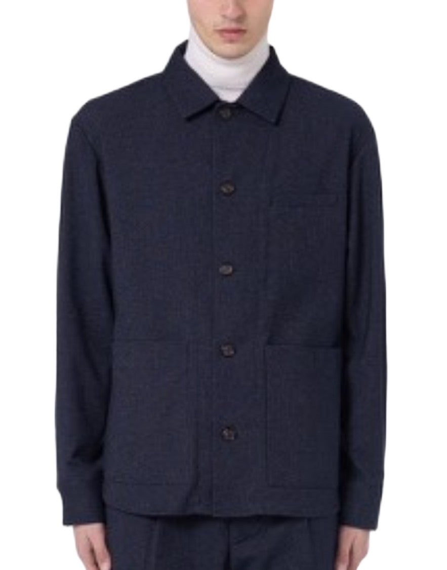 Paolo Pecora Three-Pocket Shirt Jacket With Classic Collar