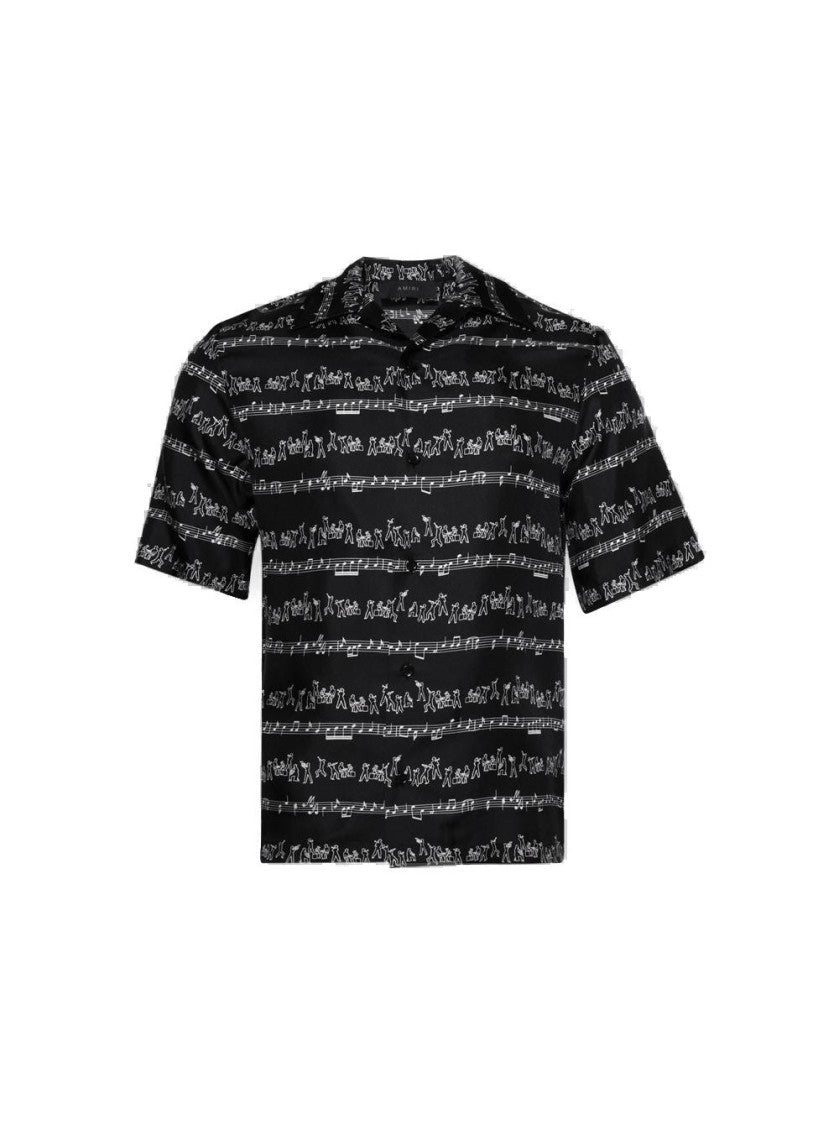Amiri Jazz Band Bowling Shirt Black