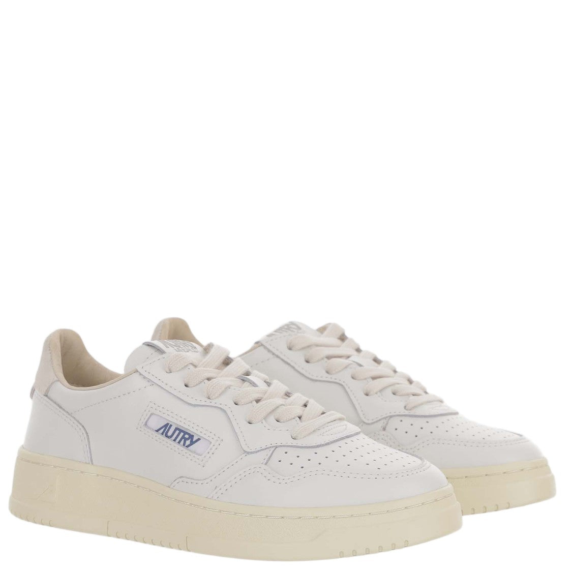 Autry White Leather Sneakers With Subtle Perforations