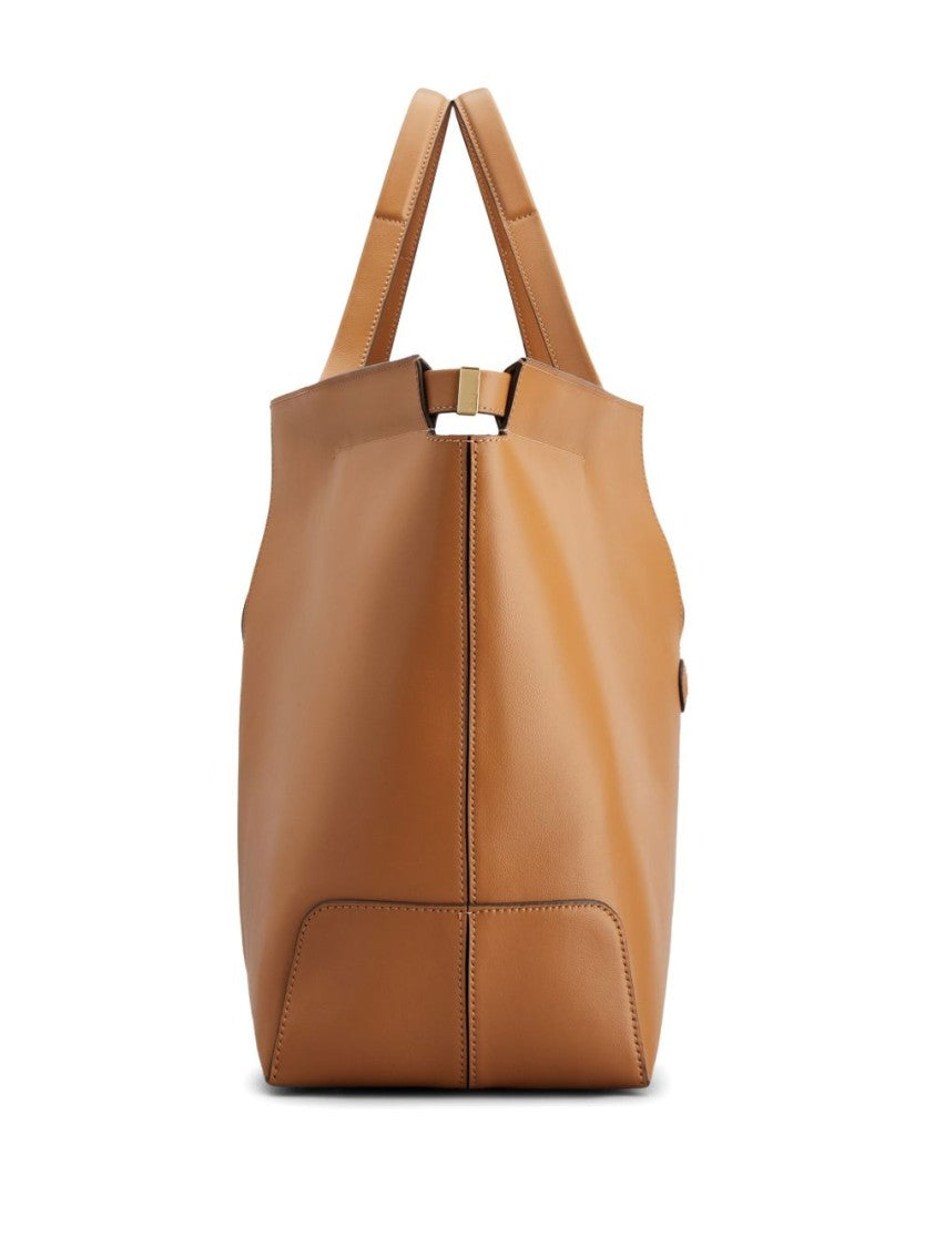Tod's Brown Smooth Leather Slit Design Tote