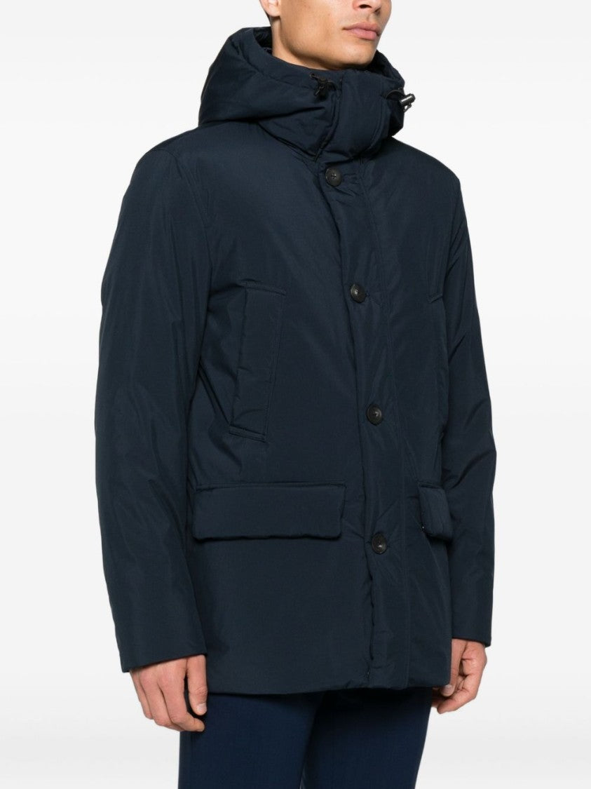 Woolrich Relaxed-Fit Hooded Coat With Button Closure And Multiple Pockets