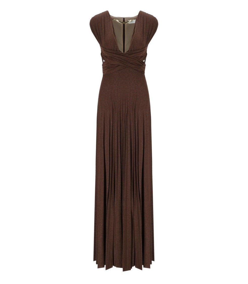 Elisabetta Franchi Red Carpet Coffee Dress