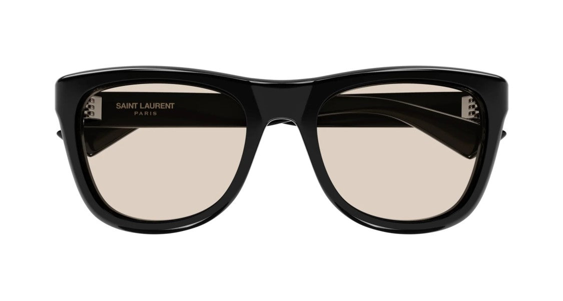 Saint Laurent Black Subtle Yellow Tint Oversized Sunglasses