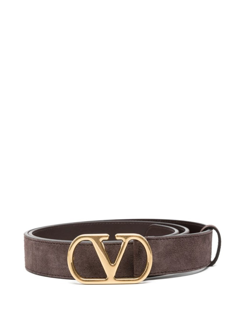 Valentino Garavani Suede Openwork Buckle Belt