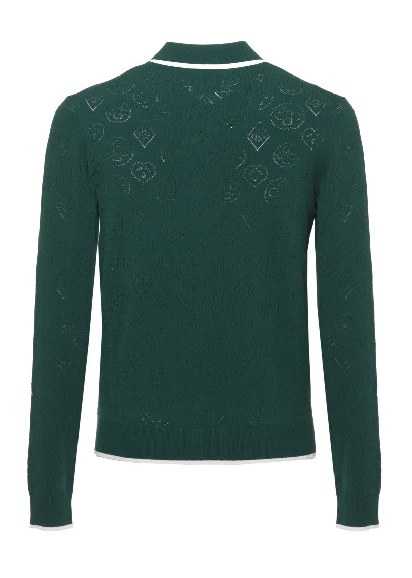 Casablanca Green Long-Sleeve Wool Polo Shirt