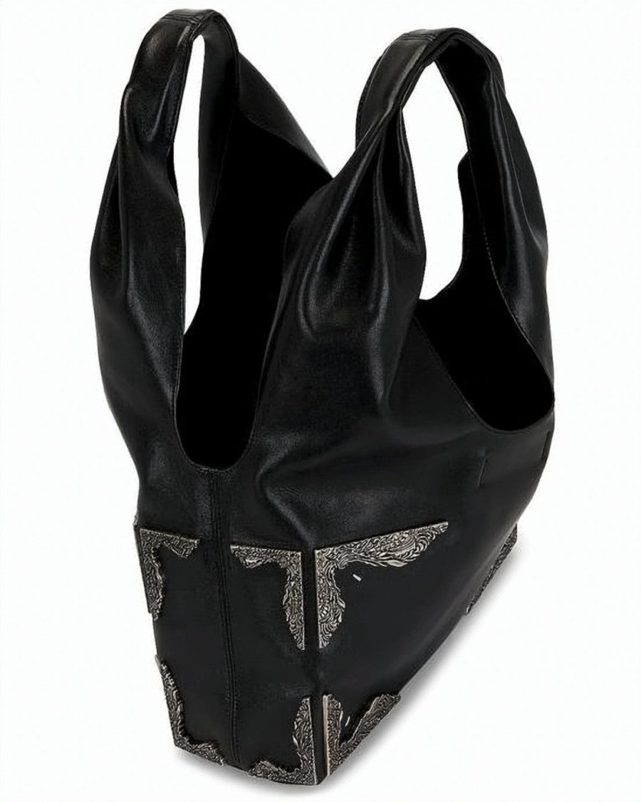 Maison Margiela Lambskin Leather Shoulder Bag With Vintage-Inspired Embellishments
