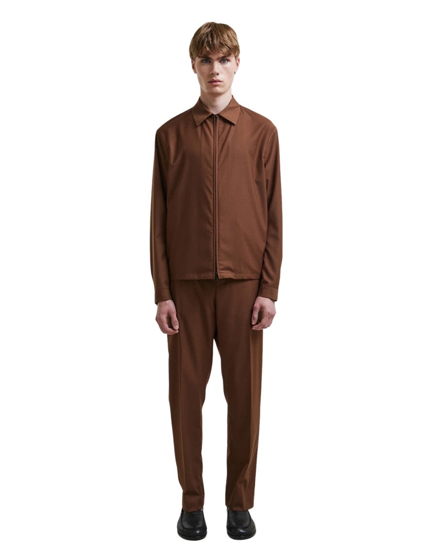 Hevo Lightweight Wool Blend Verdemare Jacket With Hidden Zip Closure