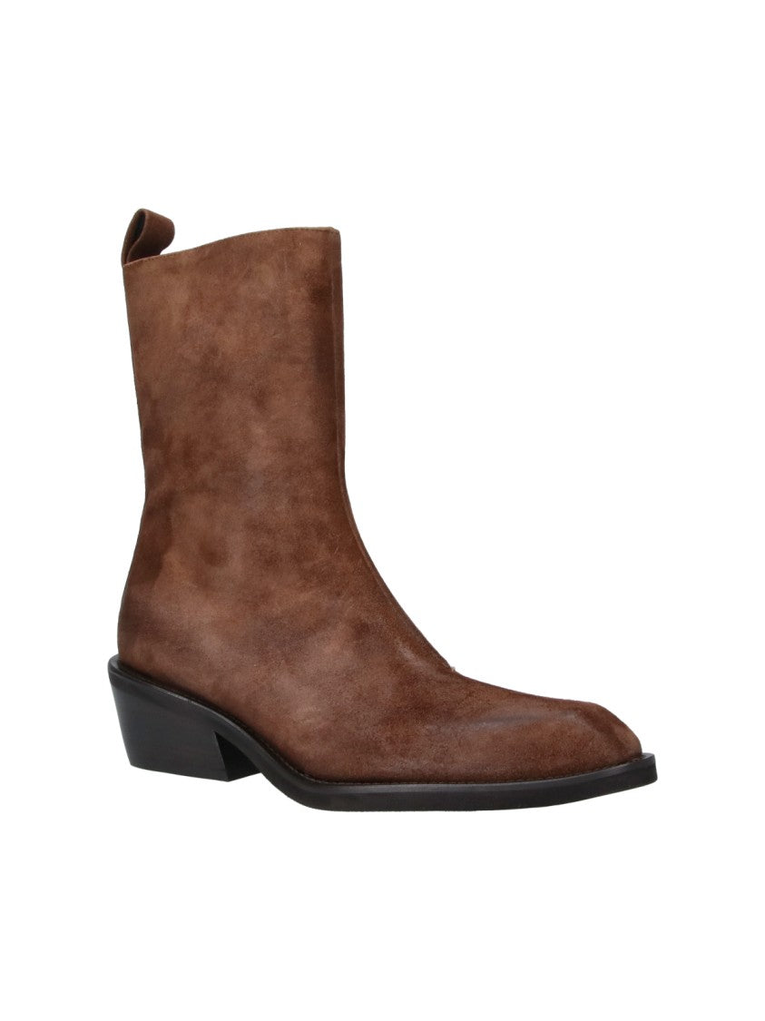 Poeve Brown Pointed Toe Suede Boots
