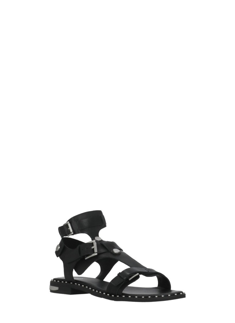 Ash Black Pia Studded Leather Sandals