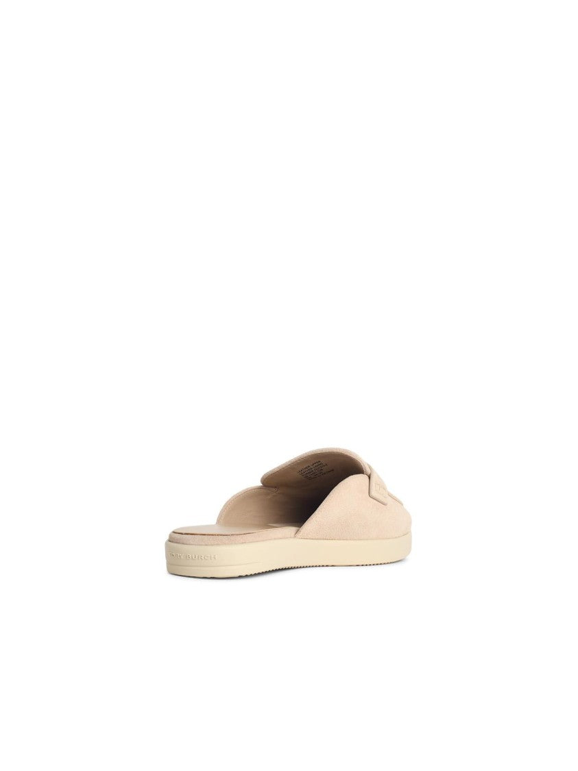 Tory Burch 'Ballet Sport' Ivory Leather Mules