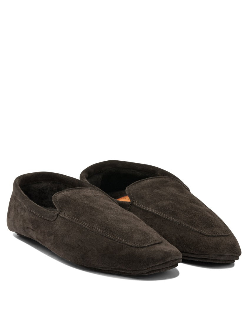 Henderson Baracco Brown Suede Loafers With Minimalist Silhouette
