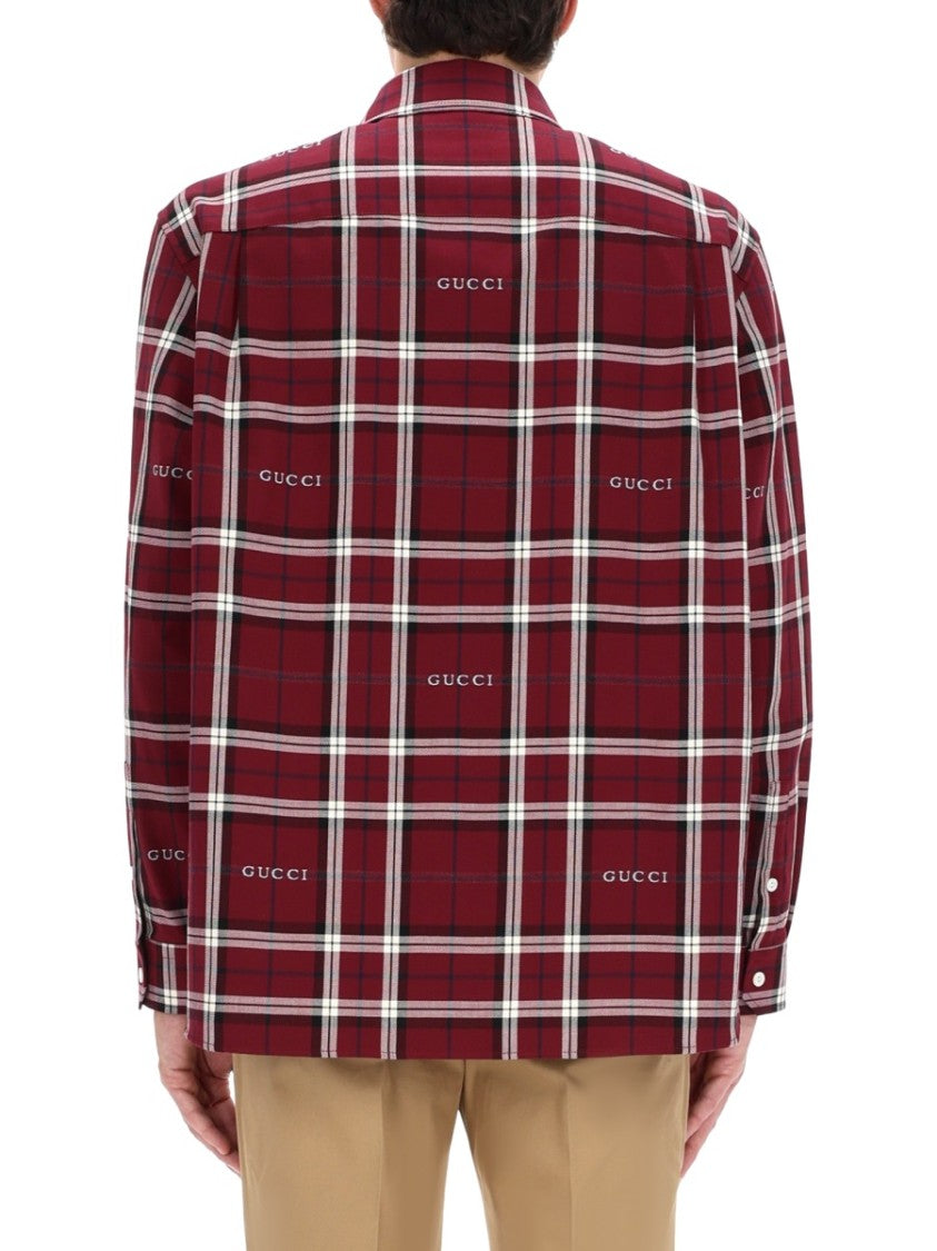 Gucci Plaid Button-Down Cotton Shirt