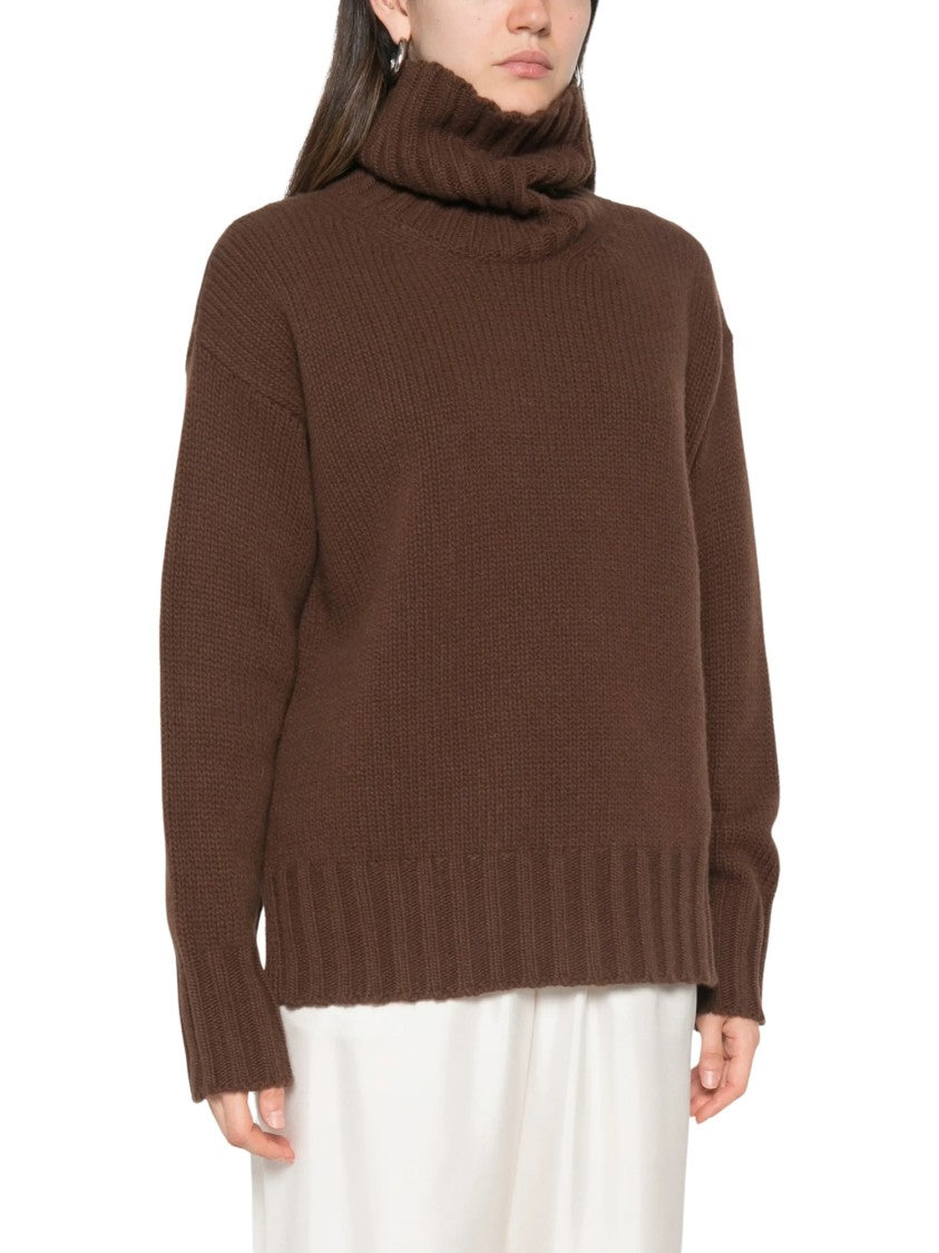 Jucca Roll-Neck Ribbed-Knit Sweater With Oversized Silhouette
