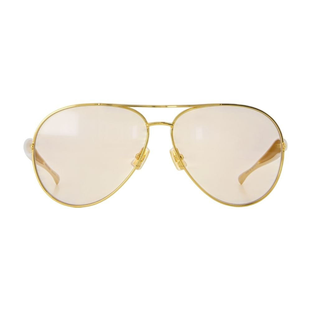 Bottega Veneta Polished Gold Metal Sunglasses