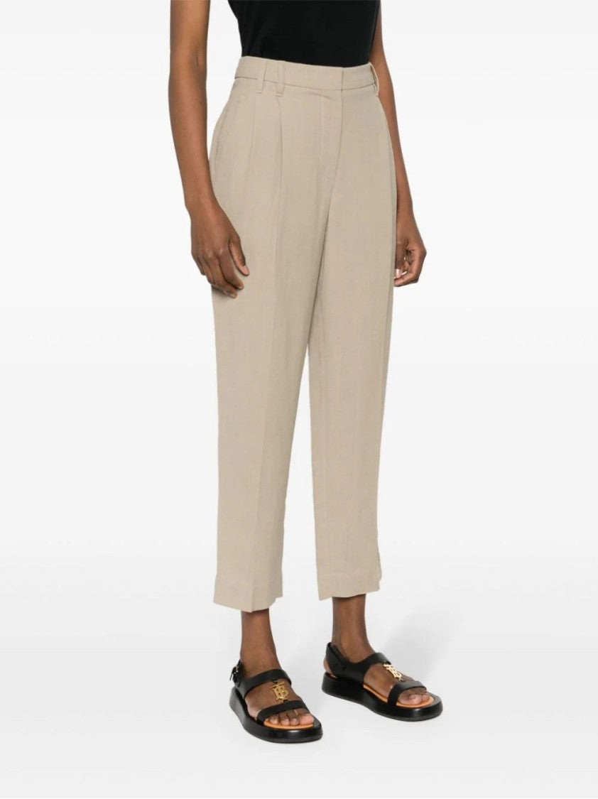 Brunello Cucinelli Beige Cropped Trousers