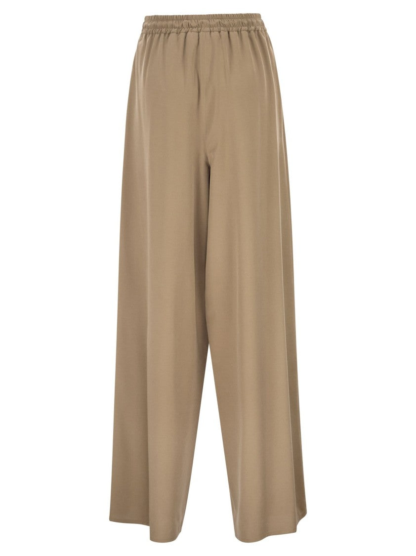 Max Mara Mxmgenero - Wide-Leg Trousers In Washed Silk