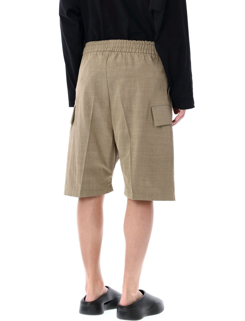 Fear Of God Relaxed Fit Cargo Shorts In Textured Melange Beige