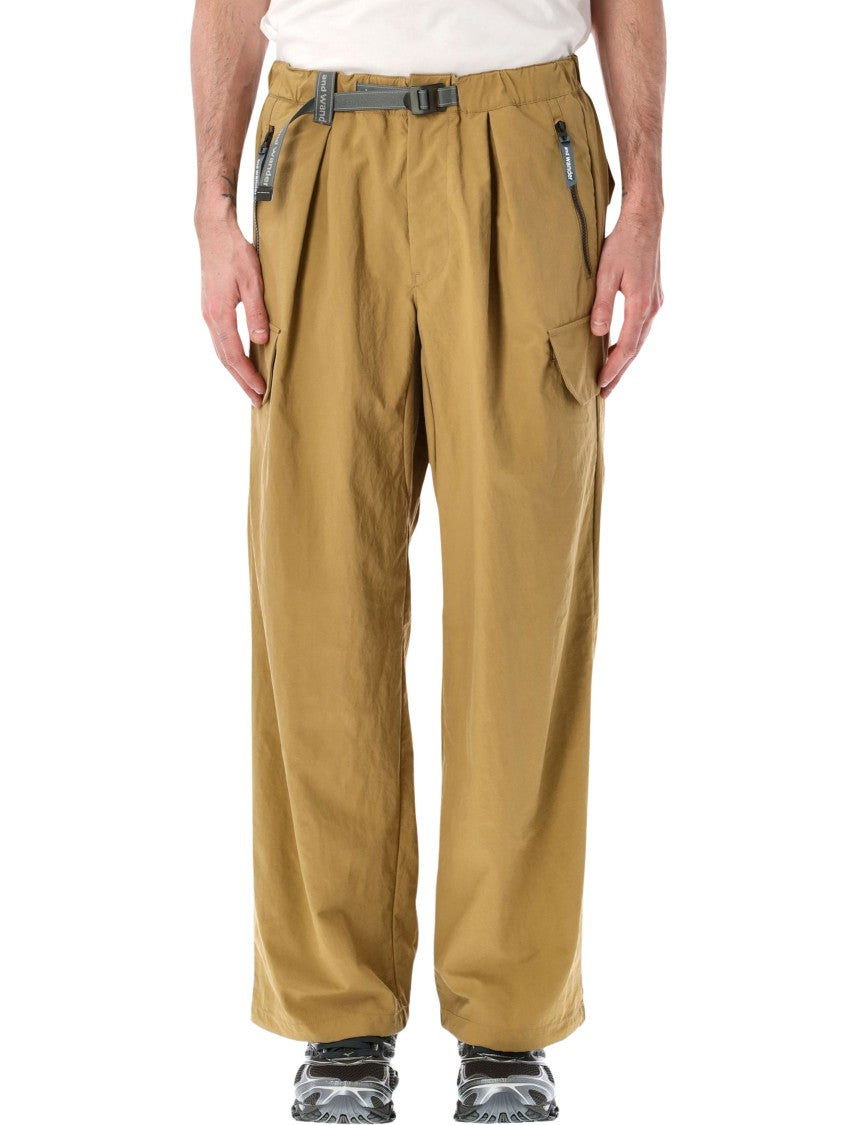 And Wander Beige Technical Fabric Cargo Pants With Integrated Belt
