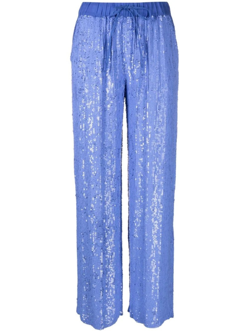 P.A.R.O.S.H. Wide-Leg Trousers With Shimmering Sequin Detailing