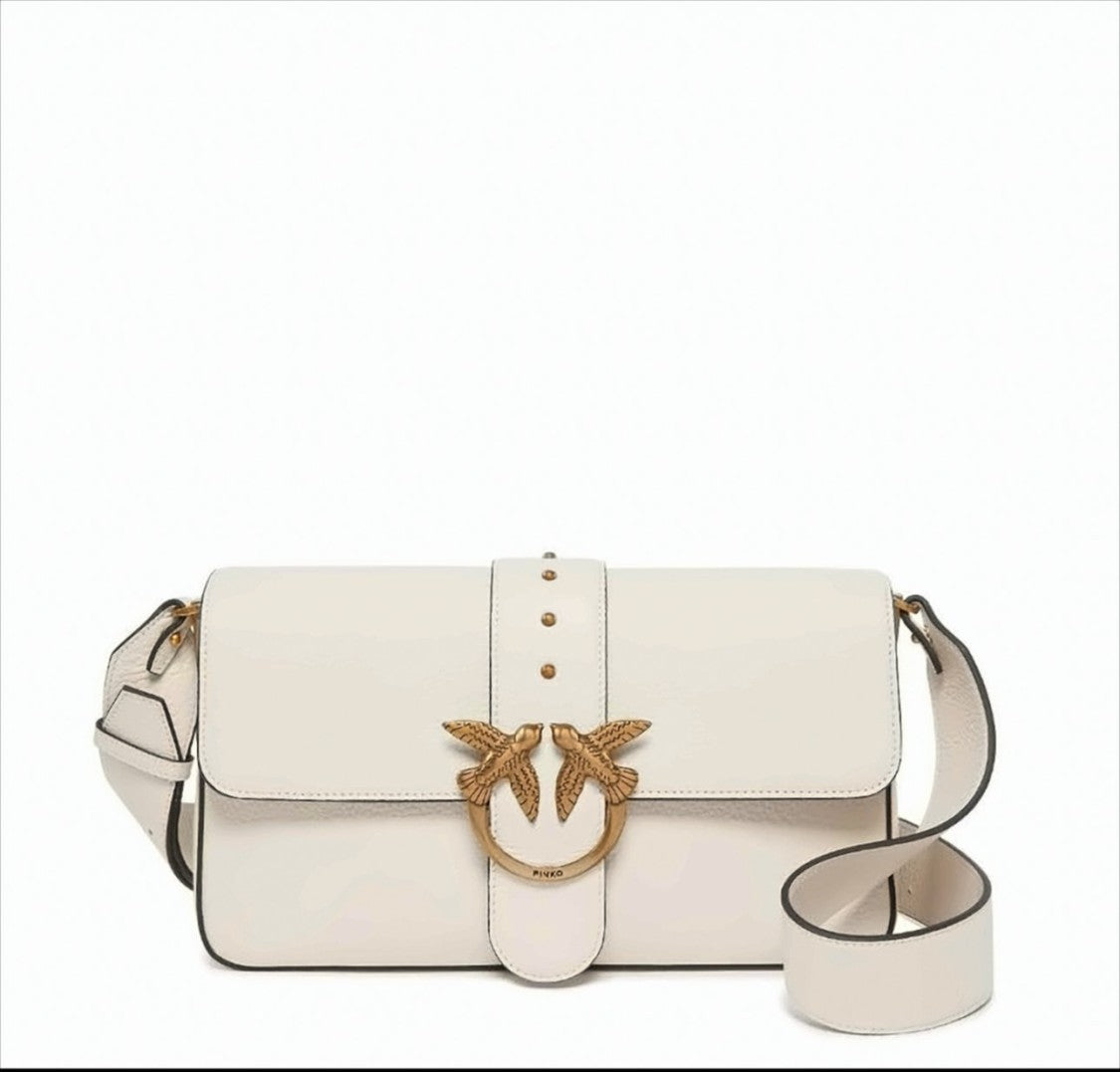 Pinko Structured White Shoulder Bag