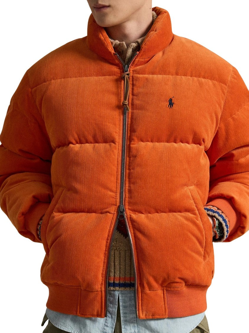 Polo Ralph Lauren Orange Corduroy Quilted Puffer Jacket