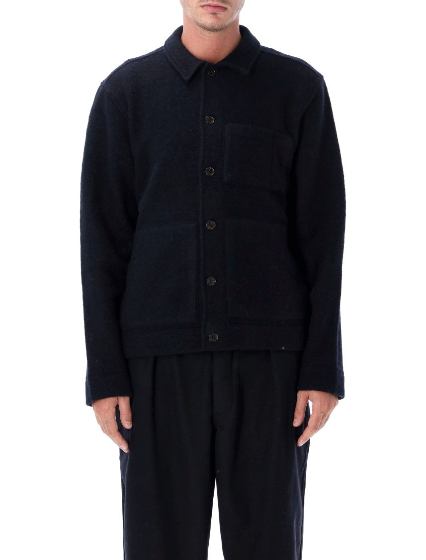 Universal Works Wool Fleece Overshirt Jacket With Dual Chest Pocket