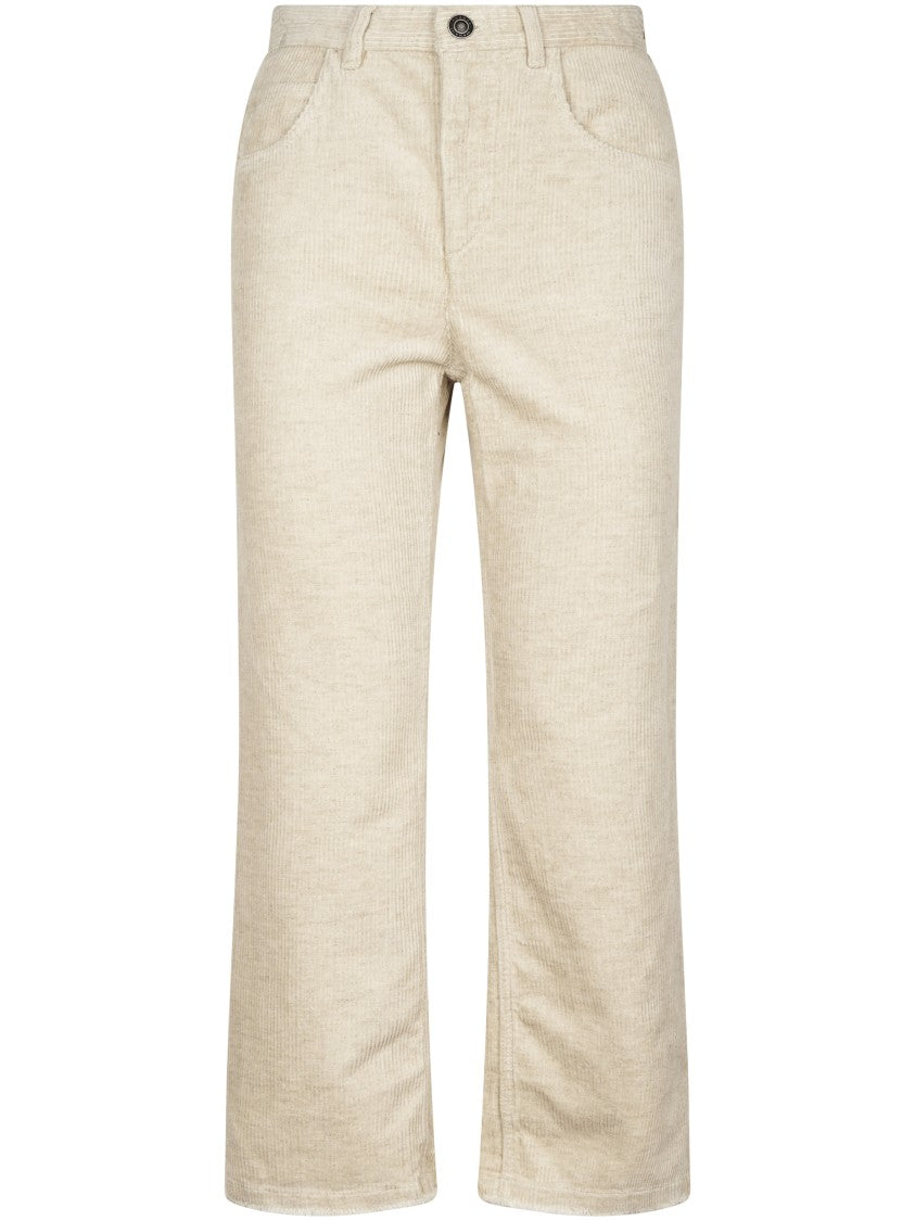 Isabel Marant Étoile Textured Straight-Leg Trousers With Cropped Length