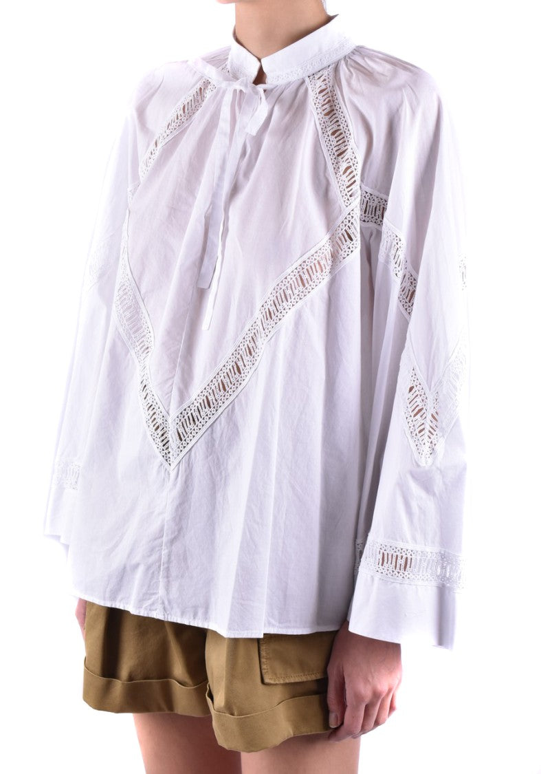 Dondup White Cotton Long-Sleeved Top