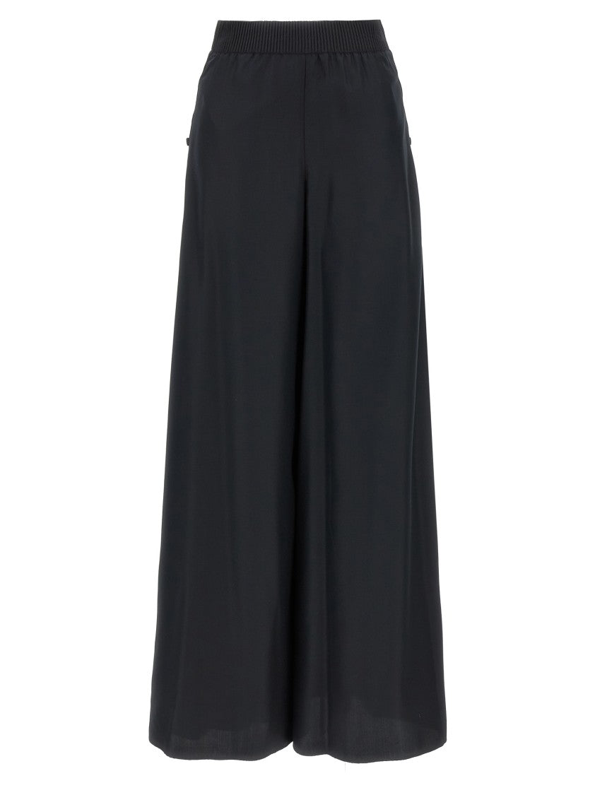 Giovanni Bedin High-Waist Black Silk Pants