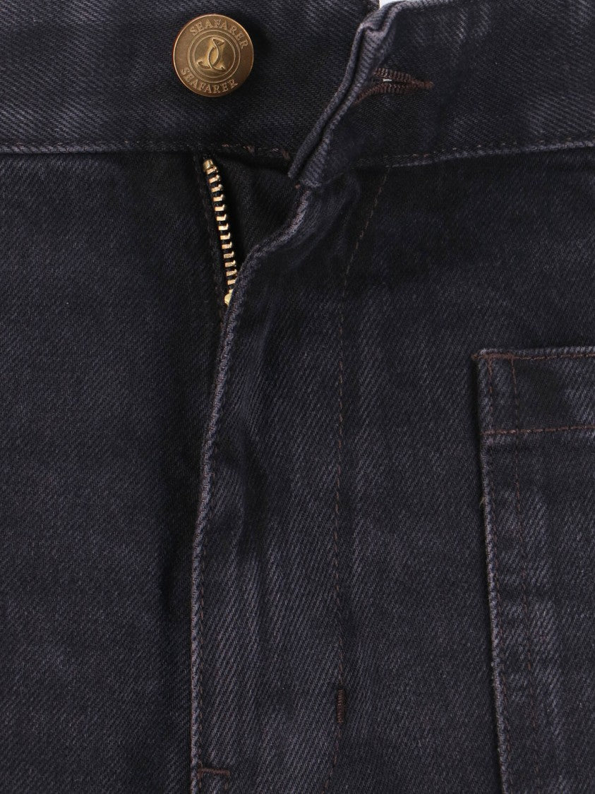 Seafarer Straight Cut Black Jeans With Five-Pocket Design
