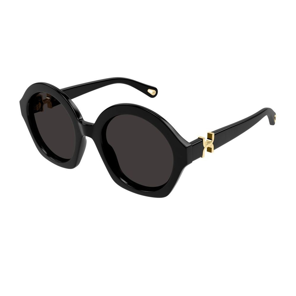 Chloé Ch0302s Marcie-Linea Chloé Round Black Recycled Acetate Sunglasses